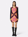 Versace Jeans Couture Schwarz-rosa gemustertes Damenkleid Versace Jeans Couture