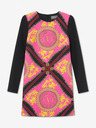 Versace Jeans Couture Schwarz-rosa gemustertes Damenkleid Versace Jeans Couture