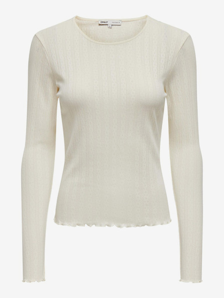 ONLY Gestreiftes Basic-T-Shirt für Damen in Creme ONLY Carlotta