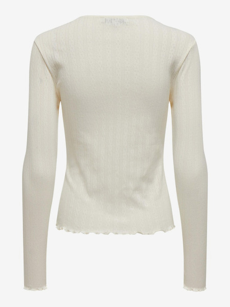 ONLY Gestreiftes Basic-T-Shirt für Damen in Creme ONLY Carlotta