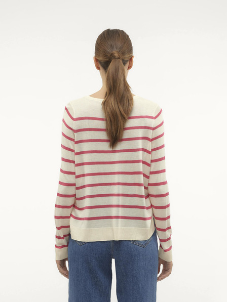 Vero Moda Rosa und cremefarbener gestreifter Damenpullover Vero Moda Nova