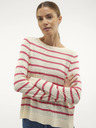Vero Moda Rosa und cremefarbener gestreifter Damenpullover Vero Moda Nova
