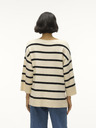Vero Moda Schwarzer und cremefarbener gestreifter Damenpullover Vero Moda Saba