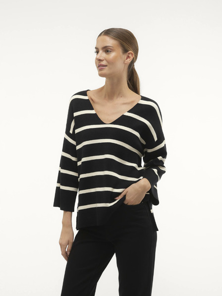 Vero Moda Schwarz-weiß gestreifter Damenpullover Vero Moda Saba