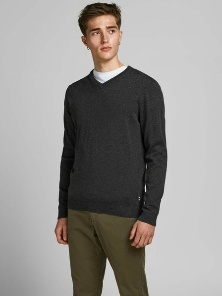 Jack & Jones Dunkelgrauer Basic-Pullover Jack & Jones Basic