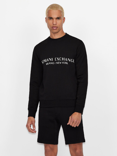 Armani Exchange Schwarzes Herren-Sweatshirt mit Armani Exchange-Schriftzug