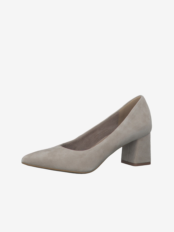 Tamaris Beige Damenpumps aus Wildleder mit niedrigem Absatz Tamaris