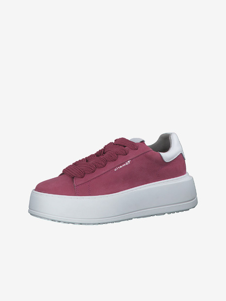 Tamaris Dunkelrosa Damen Wildleder Plateau Sneakers Tamaris