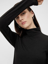 Pieces Schwarzes Damen-Basic-T-Shirt mit Rollkragen Pieces Sirene