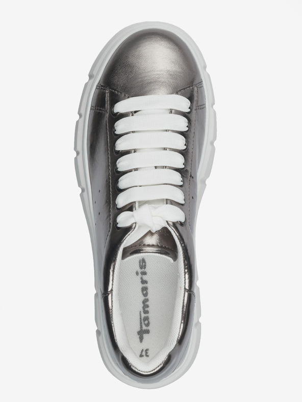 Tamaris Silberne Damen Plateau Sneakers Tamaris