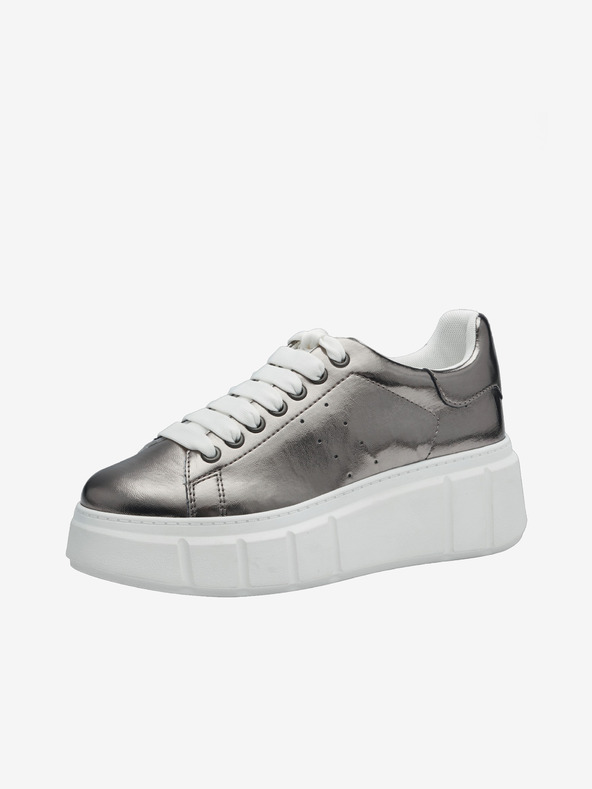 Tamaris Silberne Damen Plateau Sneakers Tamaris