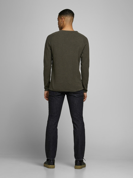 Jack & Jones Dunkelgrüner Herren-Basic-Pullover Jack & Jones Ehill