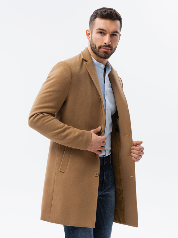 Ombre Clothing Beige Leichter Herrenmantel Ombre Kleidung