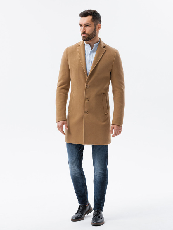 Ombre Clothing Beige Leichter Herrenmantel Ombre Kleidung