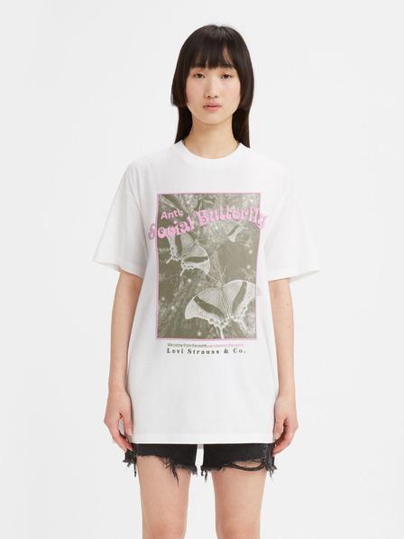 Levi's® Weißes Frauen Levi's® Antisocial T-Shirt in Übergröße