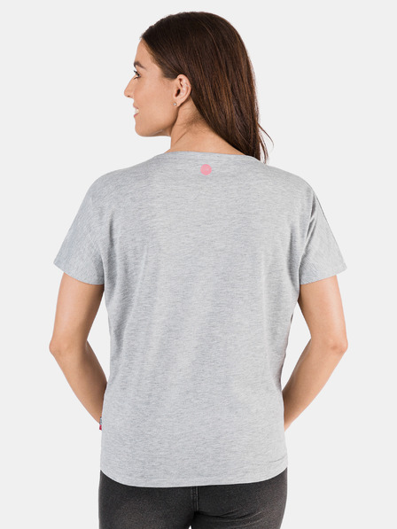 Sam 73 Graues Damen-T-Shirt mit SAM 73-Aufdruck