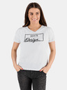 Sam 73 Weißes bedrucktes Damen-T-Shirt SAM 73