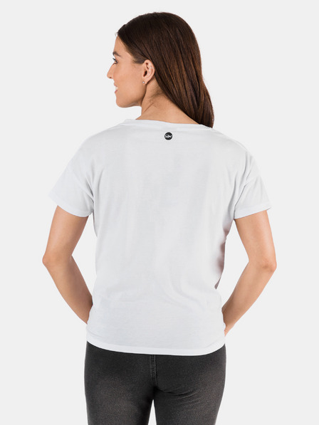 Sam 73 Weißes bedrucktes Damen-T-Shirt SAM 73