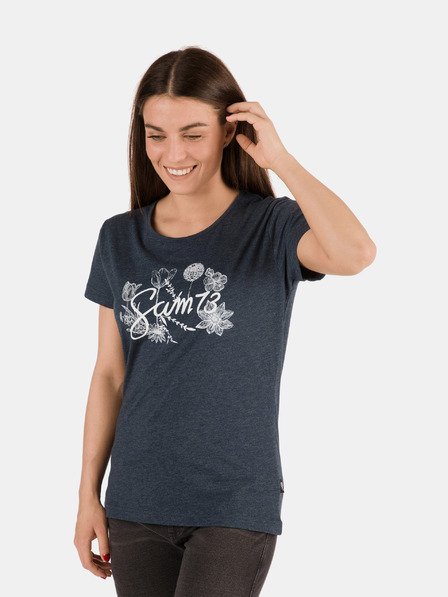 Sam 73 Dunkelblaues bedrucktes T-Shirt für Frauen SAM 73