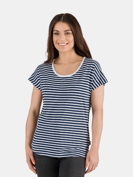 Sam 73 Dunkelblaues gestreiftes Damen-T-Shirt SAM 73