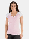 Sam 73 Rosa und weiß gestreiftes Damen-T-Shirt SAM 73 Jonna