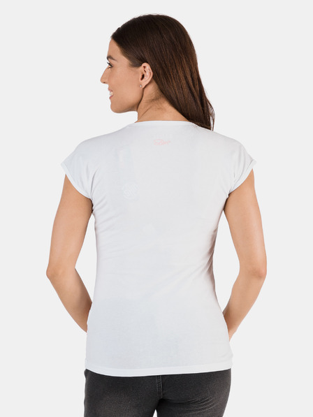 Sam 73 Rosa und weiß gestreiftes Damen-T-Shirt SAM 73 Jonna