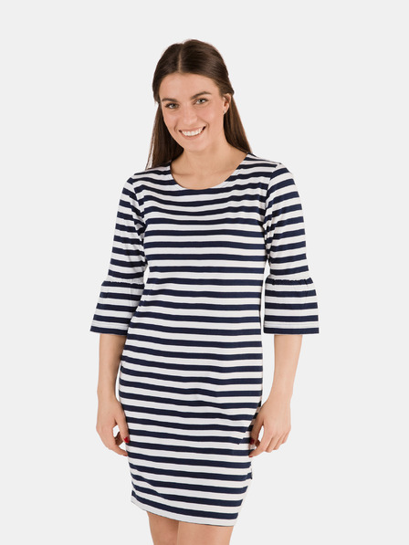 Sam 73 Weiß-blau gestreiftes Damenkleid SAM 73