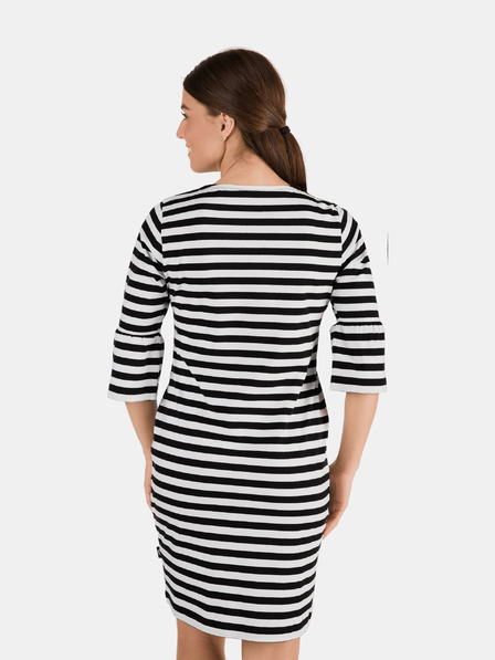 Sam 73 Weiß-schwarz gestreiftes Damenkleid SAM 73
