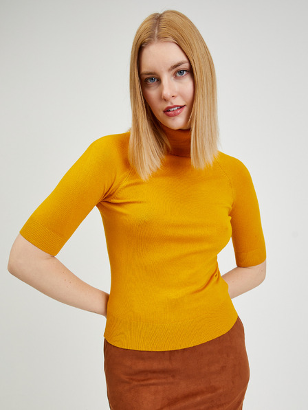 Orsay Gelber Damen Kurzarmpullover ORSAY