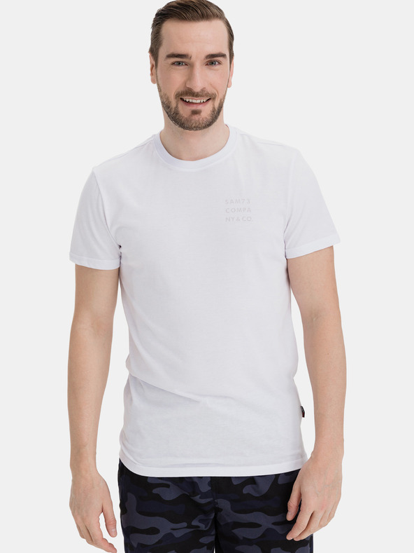 Sam 73 Weißes Herren-T-Shirt SAM 73