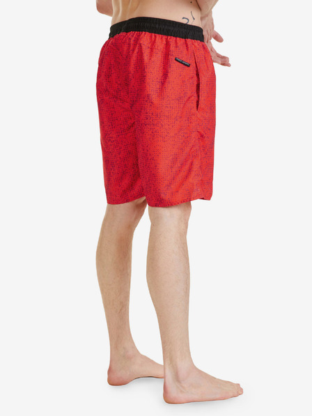 Sam 73 Rote gemusterte Shorts für Herren SAM 73 Noah
