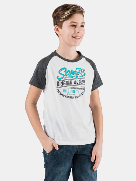 Sam 73 Weißes bedrucktes T-Shirt für Jungen SAM 73