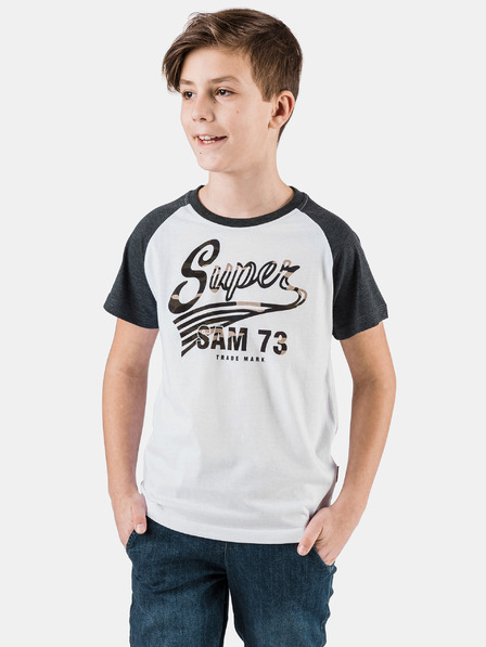 Sam 73 Schwarz-weißes T-Shirt für Jungen mit SAM 73-Aufdruck