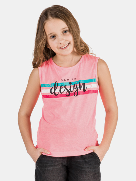 Sam 73 Rosa Mädchen-Tank-Top mit SAM 73-Aufdruck