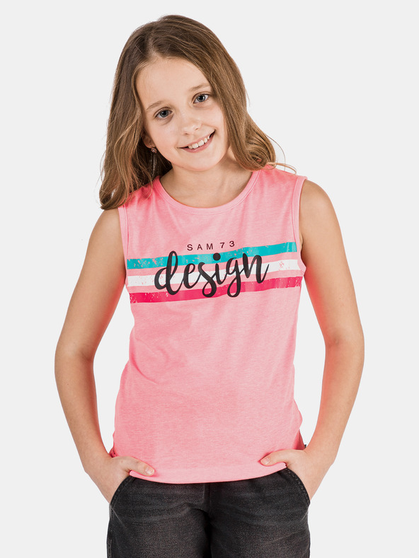 Sam 73 Rosa Mädchen-Tank-Top mit SAM 73-Aufdruck