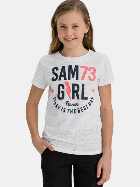 Sam 73 Weißes Mädchen-T-Shirt mit SAM 73-Aufdruck