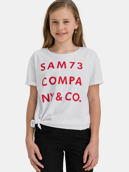 Sam 73 Weißes Mädchen-T-Shirt mit SAM 73-Aufdruck