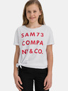 Sam 73 Weißes Mädchen-T-Shirt mit SAM 73-Aufdruck