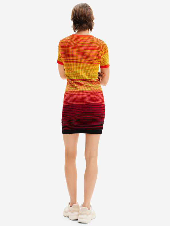 Desigual Gelb-orangefarbenes Bipalmeri-Kleid von Desigual für Damen