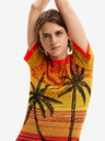 Desigual Gelb-orangefarbenes Bipalmeri-Kleid von Desigual für Damen