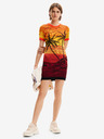 Desigual Gelb-orangefarbenes Bipalmeri-Kleid von Desigual für Damen