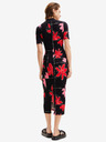 Desigual Rotes und schwarzes Midikleid aus floralem Strick Desigual Quebec