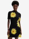 Desigual Desigual Margaritas gelb-schwarzes geblümtes Damenkleid