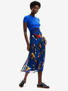 Desigual Blaues gemustertes Midikleid für Damen Desigual Lin Lacroix