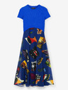 Desigual Blaues gemustertes Midikleid für Damen Desigual Lin Lacroix