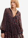 Desigual Burgunderfarbenes geblümtes Damenkleid Desigual Duque