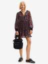 Desigual Burgunderfarbenes geblümtes Damenkleid Desigual Duque