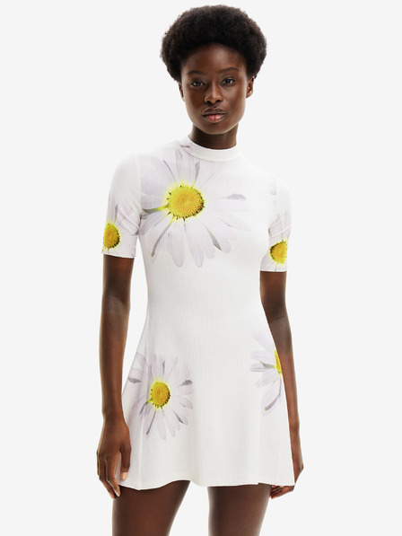 Desigual Desigual Margaritas weißes geblümtes Kleid für Damen