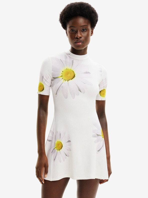 Desigual Desigual Margaritas weißes geblümtes Kleid für Damen