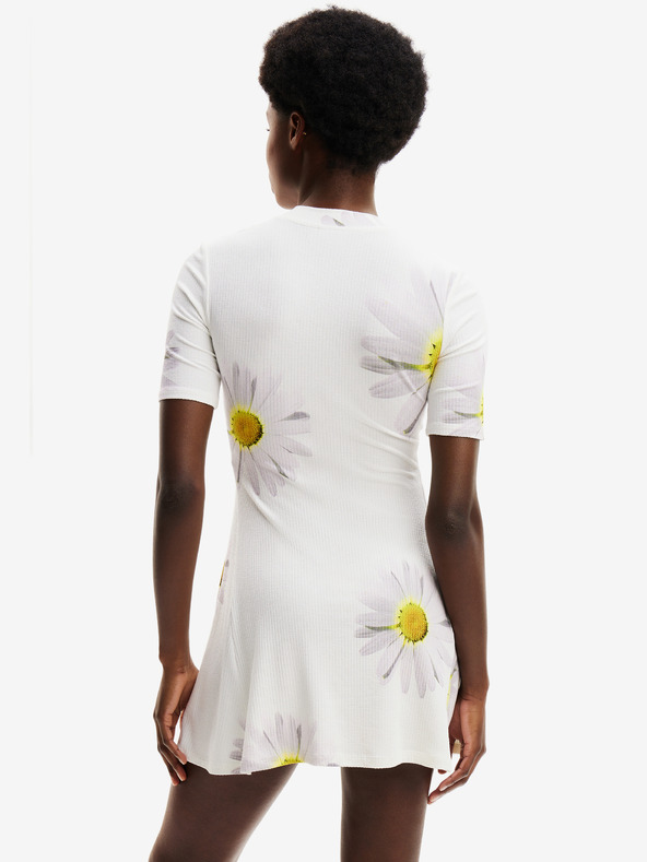 Desigual Desigual Margaritas weißes geblümtes Kleid für Damen